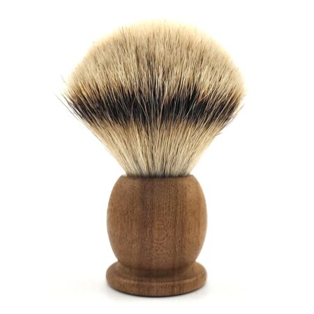Salvaged Teak Shaving Brush with Synthetic or Silvertip Badger Bristles