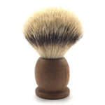 Salvaged Teak Shaving Brush with Synthetic or Silvertip Badger Bristles