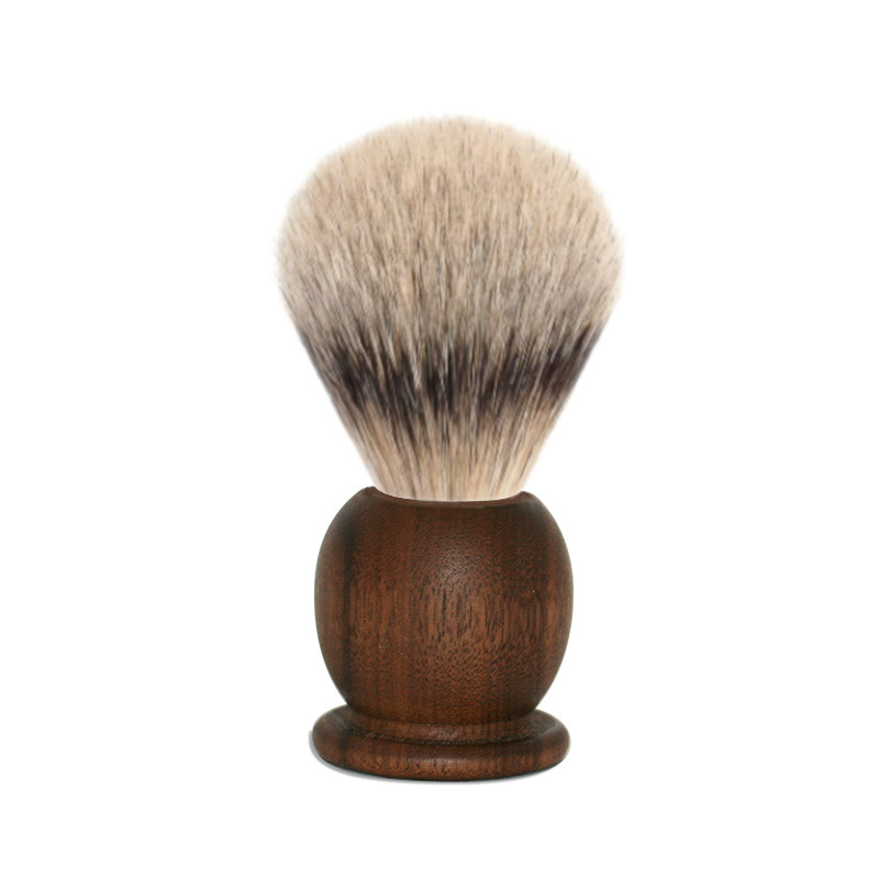 American Black Walnut Shaving Brush with Silvertip Bristles