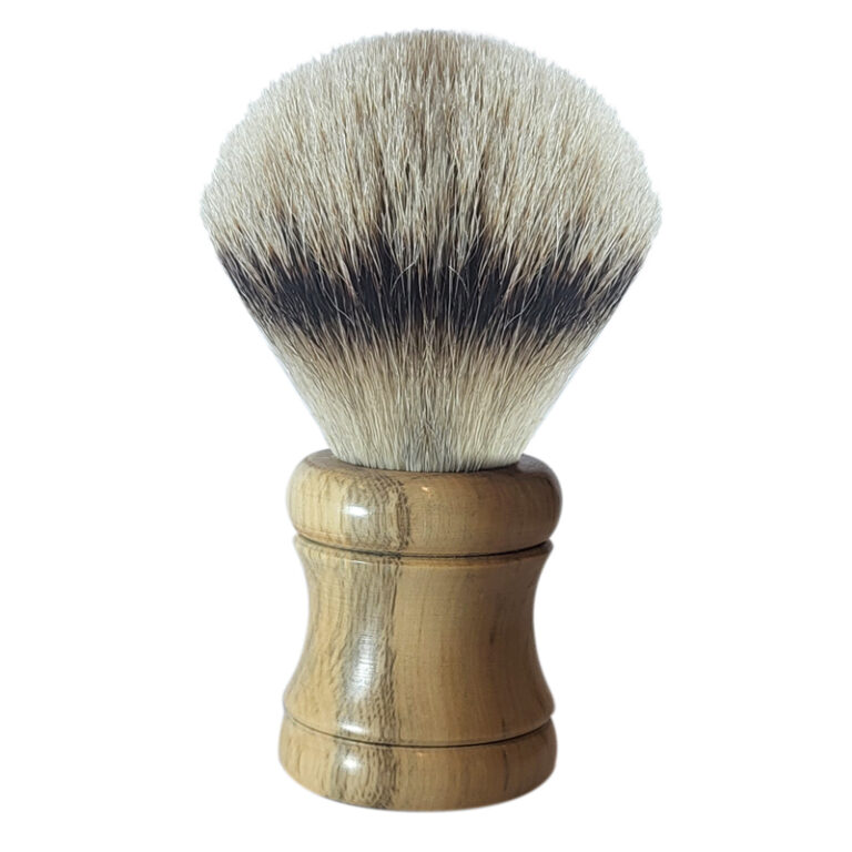 English Boxwood Shaving Brush with Silvertip Badger Bristles Stropt