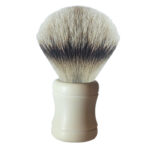Faux Ivory Shaving Brush with Silvertip Badger Bristles
